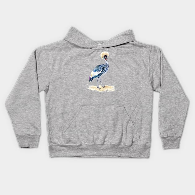 African Crane Kids Hoodie by Goosi